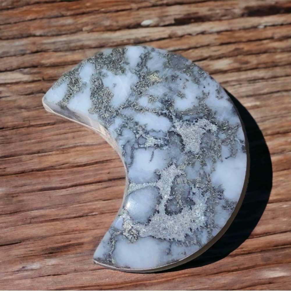 Pyrite agate moon